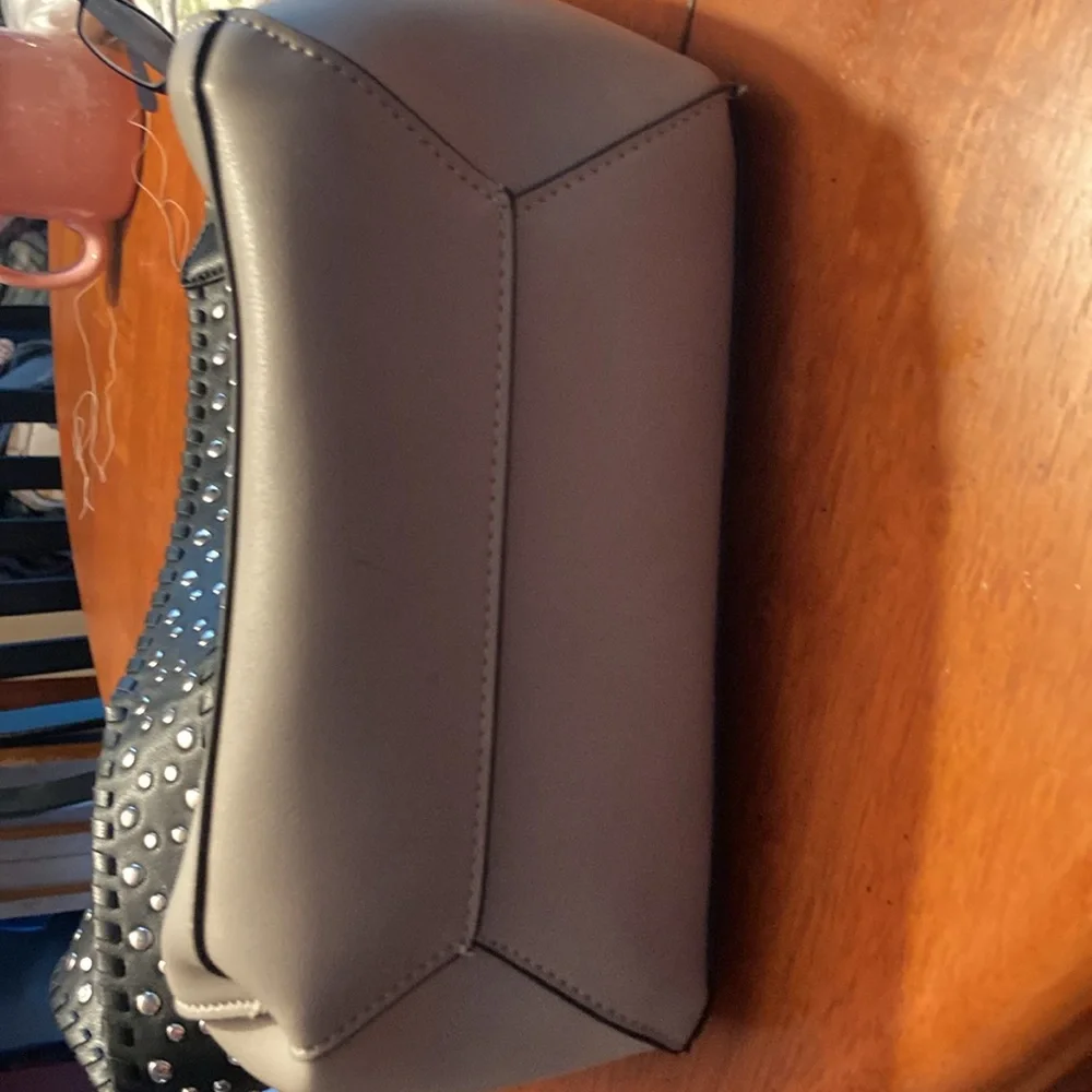 Tote. CO LAB Leather Hobo roomy tote with studded strap - Picture 2 of 11